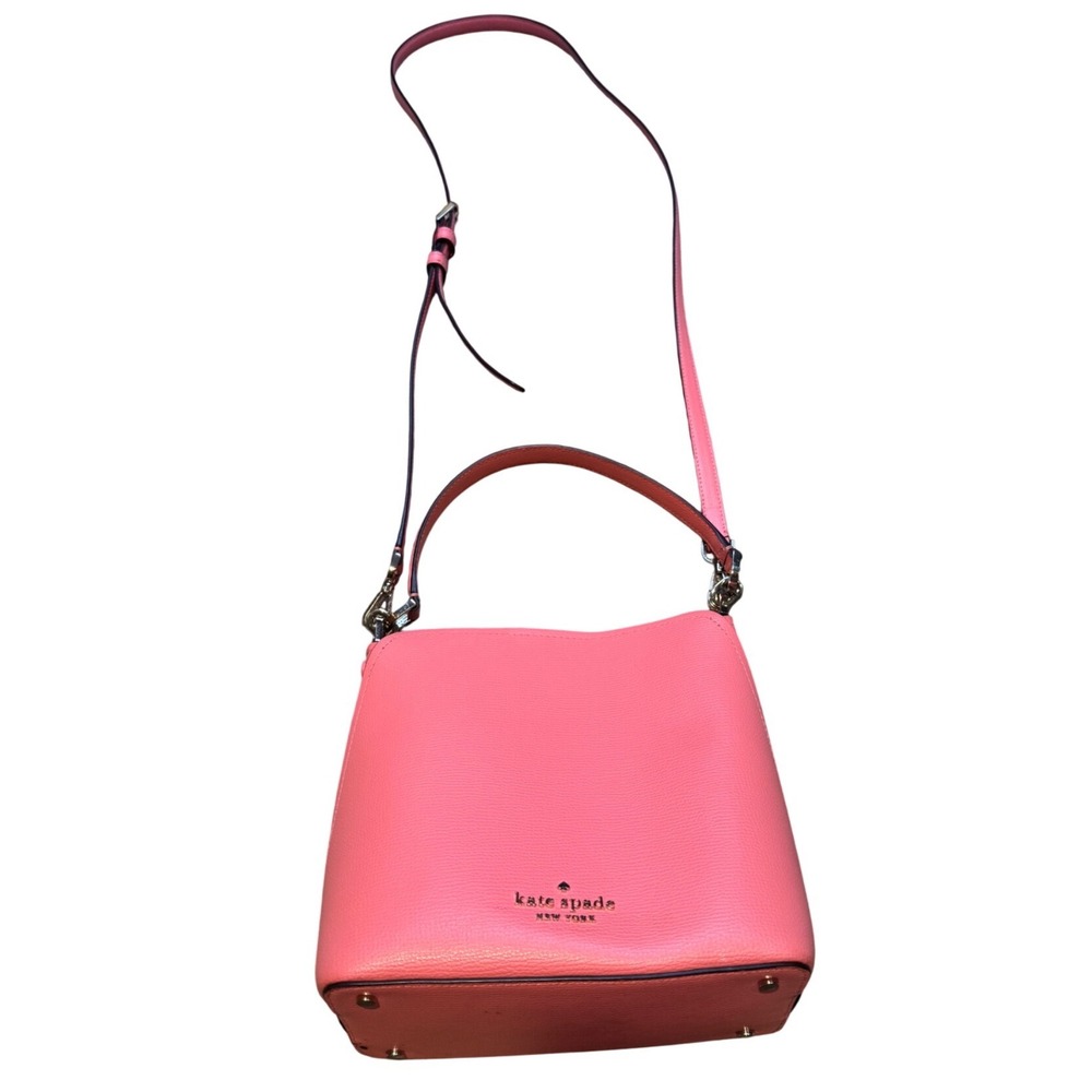 Kate Spade New‎ York Eva Small Bucket Bag Pink Pebbled Leather Crossbody Handbag